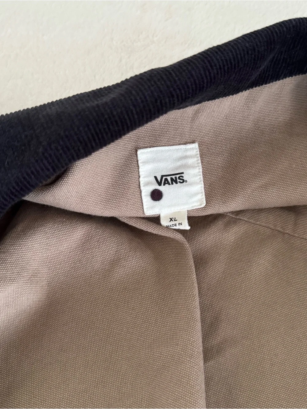 Vans Taupe Canvas Drill Chore Coat with Dark Brown Corduroy Collar - Picture 4 of 8